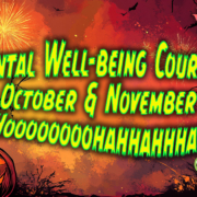 Halloween image promoting Impact's Mental Health and Well-being courses